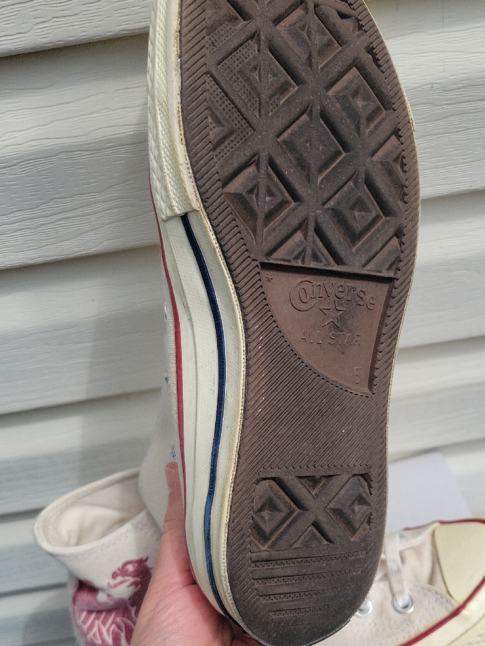 Converse Off-White High-Top Gamecock Dragon Sneakers size 7 Women's - Picture 7 of 9